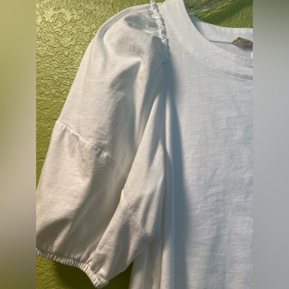 Madewell White Puff Sleeve Blouse - Picture 2 of 8